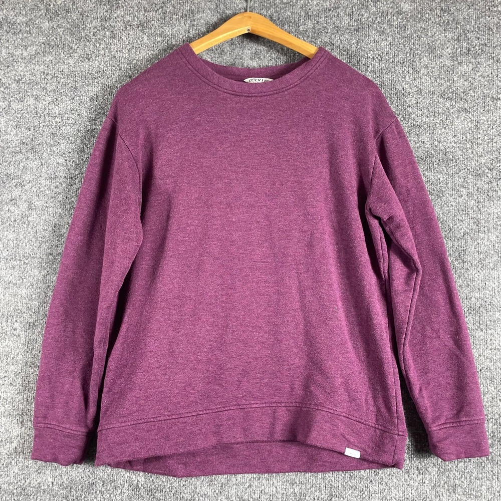 Orvis Sweatshirt Mens S Purple Oversized Pullover Lightweight Stretch Fishing
